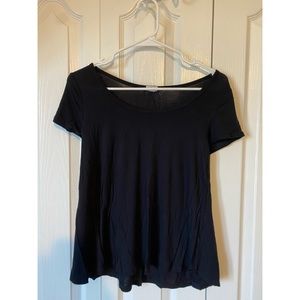 GARAGE Black Scoop Neck T-Shirt